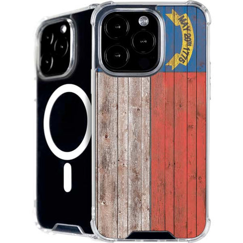 North Carolina Flag Dark Wood iPhone 16 Pro MagSafe Case